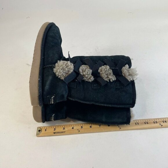 Koolaburra UGG Women Victoria Tall Soft Suede Fur Snow Boots Black Sz 7 1015875 - Picture 10 of 10